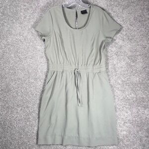 GIII Apparel Women's Gray Casual Utility Drawstring Waist Dress Size M (READ)